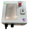 SATURN Series Seismic Switch in NEMA 4 enclosure with front-panel Test/Reset switch, key lock and sealed cable entries