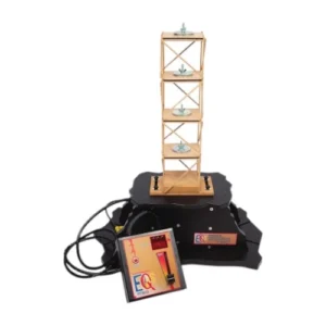 The QUAKEMATE classroom earthquake simulator featuring adjustable frequency cycles up to 30 Hz for structural engineering and resonant frequency demonstrations.