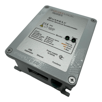 Quakely - Seismic Monitoring System | Earthquake Early Warning & Structural Health Monitoring Sensor Side View