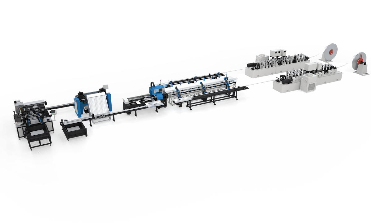 Fully-automatic-pipe-manufacturing-online-cutting-chamfering-welding-line