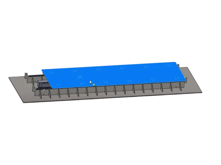 A large-scale servo-electric shake table with a 2-ton payload capacity, 1g acceleration, and a ±200 mm stroke designed for flume-based and geotechnical research testing.