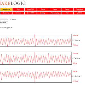 QUAKELY-PRO-HD accelerograph interface and deployment reference image