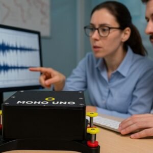 MOHO UNO compact uniaxial seismograph in a seismic monitoring workspace